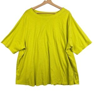 J.Jill elbow sleeve tee Green t-shirt Women's‎ Size 4X short sleeve 100% Cotton